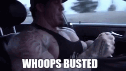 Rich Piana Driving A Car Whoops Busted GIF