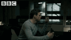 Richard Madden As Sergeant David Budd Throwing Phone GIF