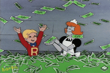 Richie And Nanny Money Flying GIF
