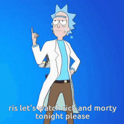 Rick And Morty Blue Background Saying Let's Watch Tonight GIF