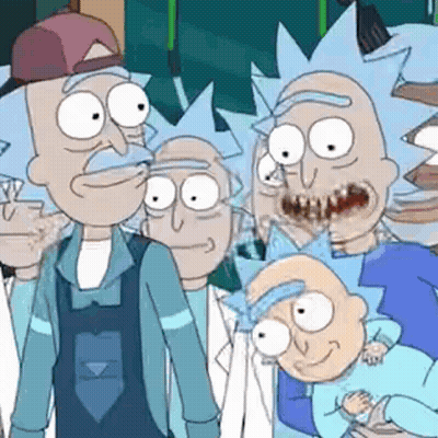 Rick And Morty Characters Standing Together GIF
