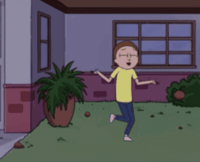 Rick And Morty Dancing In Front Of A House GIF