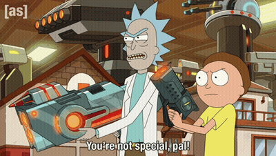Rick And Morty Holding Gun Saying You're Not Special Pal GIF