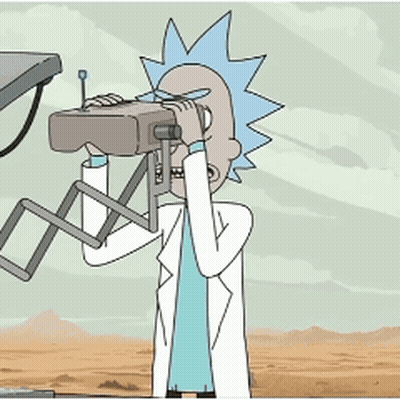 Rick And Morty Looking Through Binoculars GIF