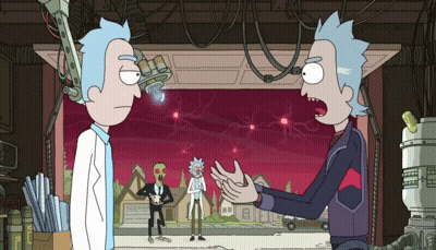 Rick And Morty On Red Background GIF