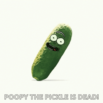 Rick And Morty Pickle Poopy The Pickle Is Dead GIF