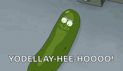 Rick And Morty Pickle Says Yodellay-Hee-Hoooo GIF