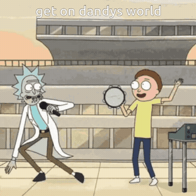 Rick And Morty Singing And Playing Tambourine GIF