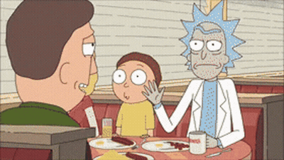 Rick And Morty Sitting At Diner GIF