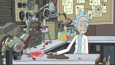 Rick And Morty Sitting At Table GIF