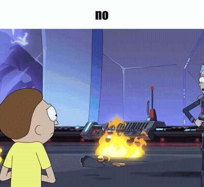 Rick And Morty Sitting At Table With Woman GIF