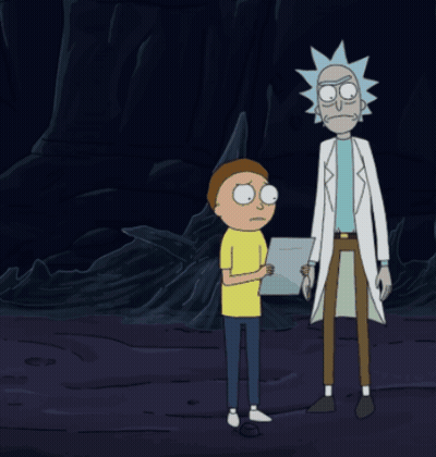 Rick And Morty Standing In A Cave GIF