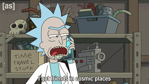 Rick And Morty Talking On Cell Phone GIF