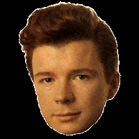 Rick Astley Head Spinning Round GIF