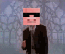 Rick Astley Minecraft Head Never Gonna Give You Up GIF