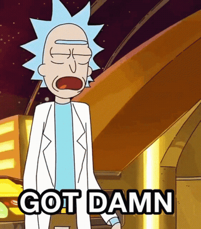 Rick From Rick And Morty Says Got Damn GIF