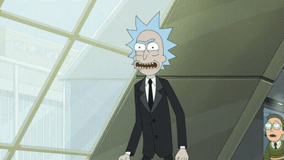 Rick From Rick And Morty Standing In Front Of Window GIF