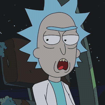 Rick From Rick And Morty With Blue Hair GIF
