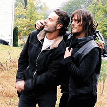 Rick Grimes Walking Dead Laughing With Daryl Dixion