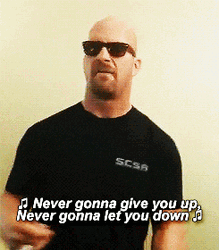 Rick Rolled Buff Guy Singing GIF