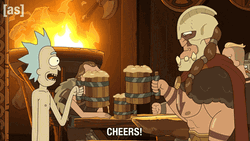 Rick Sanchez Drinking Beer GIF