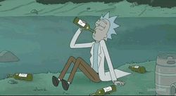 Rick Sanchez Drinking Too Much GIF