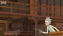 Rick Sanchez Lazer Gun GIF