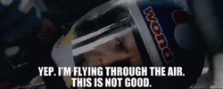 Ricky Bobby Flying Through The Air GIF