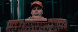 Ricky Bobby Wearing Placard Talladega Night GIF