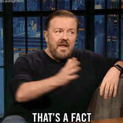 Ricky Gervais True Dat That's Fact GIF