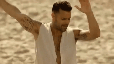 Ricky Martin Dancing In Beach GIF