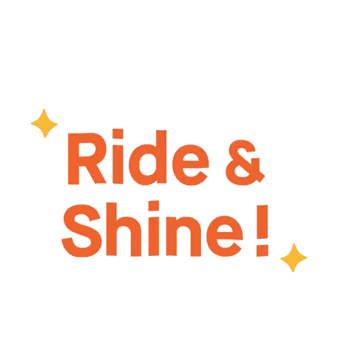 Ride And Shine Sign With Yellow Star Sticker