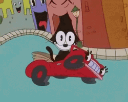 Riding A Walking Car Felix The Cat GIF