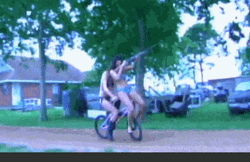Riding Bicycle In Sexy Bikini Fail GIF