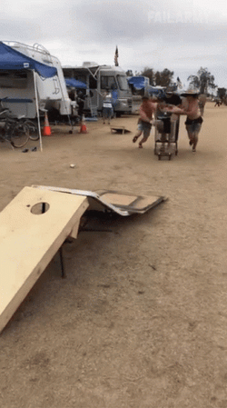 Riding The Pushcart Lucy Wilde Cornhole GIF