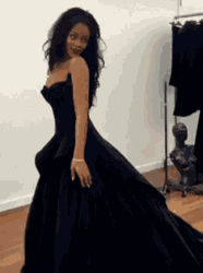 Rihanna Black Dress Photoshoot