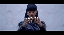 Rihanna Putting On Crown GIF