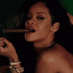 Rihanna Smoking Cigar GIF