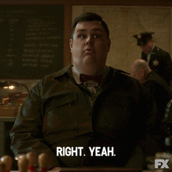 Riiight Chubby Guy Awkward Response GIF