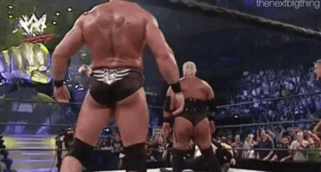 Rikishi Doing Savate Kick To Brock Lesnar GIF