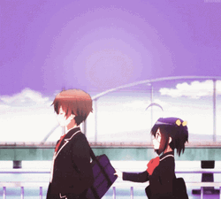 Rikka  And Yuuta Walking Home GIF