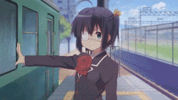 Rikka Takanashi Taking A Train  GIF