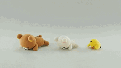 Rilakkuma Characters Flying On Floor GIF