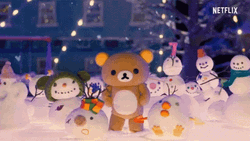 Rilakkuma Dancing Snowman GIF