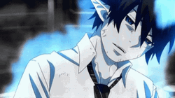 Rin Okumura Unleashing Infernal Fury GIF