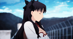 Rin Tohsaka Anime Seriously Speaking And Smile GIF