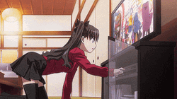 Rin Tohsaka Confused Reading Book GIF