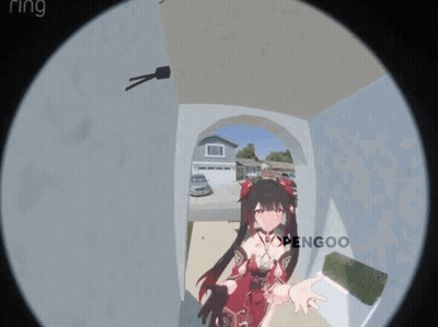 Ring Doorbell Girl With Red Hair Saying Nopengoo GIF