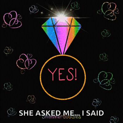 Ring With Diamond Saying Yes GIF