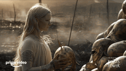 Rings Of Power Galadriel Skull Pile GIF